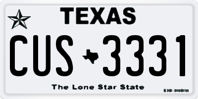 TX license plate CUS3331
