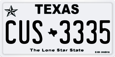 TX license plate CUS3335