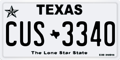 TX license plate CUS3340