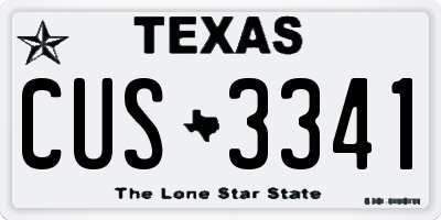 TX license plate CUS3341