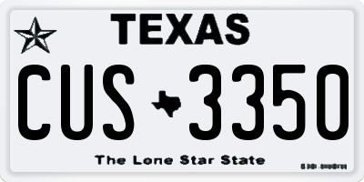 TX license plate CUS3350