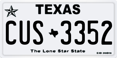 TX license plate CUS3352