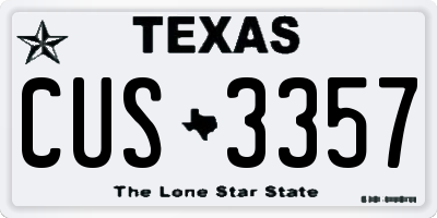 TX license plate CUS3357