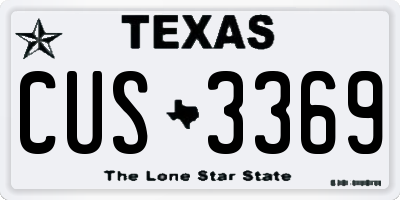 TX license plate CUS3369