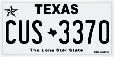 TX license plate CUS3370