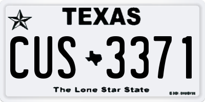 TX license plate CUS3371
