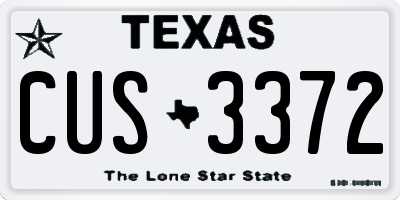 TX license plate CUS3372