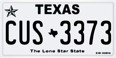 TX license plate CUS3373