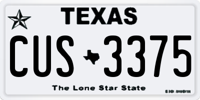 TX license plate CUS3375