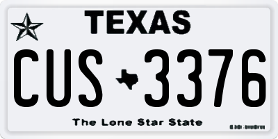 TX license plate CUS3376