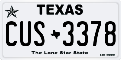 TX license plate CUS3378