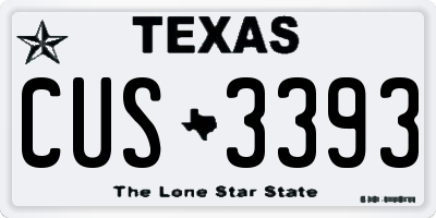 TX license plate CUS3393