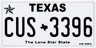 TX license plate CUS3396
