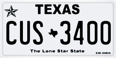 TX license plate CUS3400