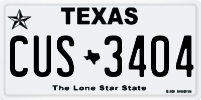 TX license plate CUS3404