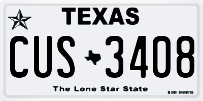 TX license plate CUS3408