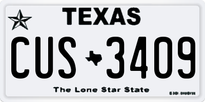 TX license plate CUS3409