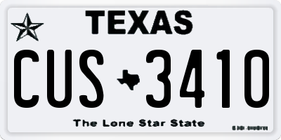 TX license plate CUS3410