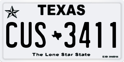 TX license plate CUS3411