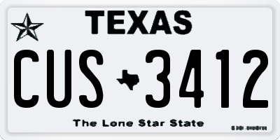 TX license plate CUS3412
