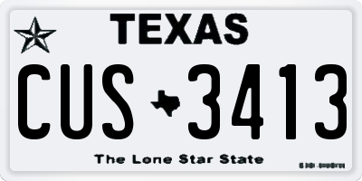 TX license plate CUS3413