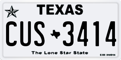 TX license plate CUS3414