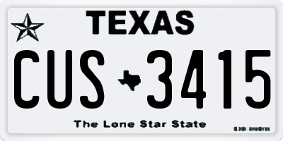 TX license plate CUS3415