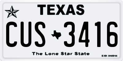 TX license plate CUS3416