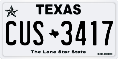 TX license plate CUS3417