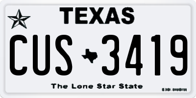 TX license plate CUS3419