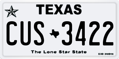 TX license plate CUS3422