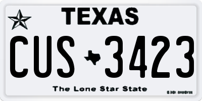 TX license plate CUS3423