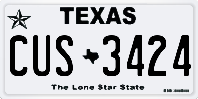 TX license plate CUS3424