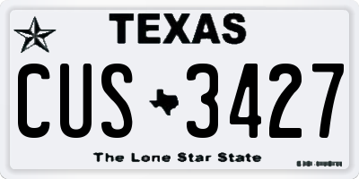 TX license plate CUS3427
