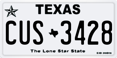TX license plate CUS3428