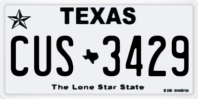 TX license plate CUS3429