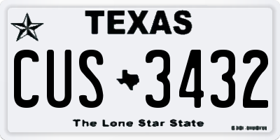TX license plate CUS3432