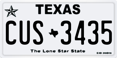 TX license plate CUS3435