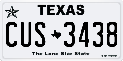 TX license plate CUS3438