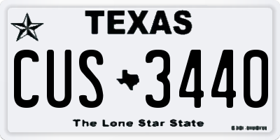 TX license plate CUS3440