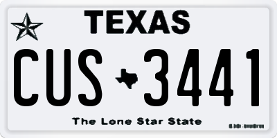 TX license plate CUS3441