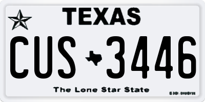 TX license plate CUS3446
