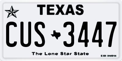TX license plate CUS3447