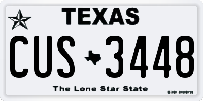 TX license plate CUS3448