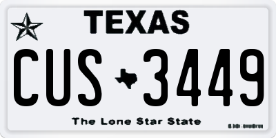 TX license plate CUS3449