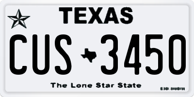 TX license plate CUS3450