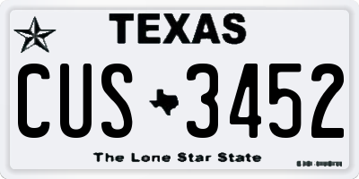 TX license plate CUS3452