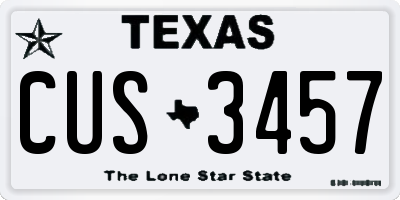 TX license plate CUS3457