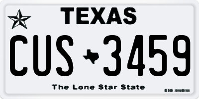 TX license plate CUS3459