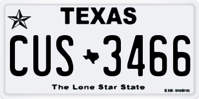 TX license plate CUS3466